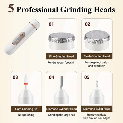 2-in-1 Cordless Manicure & Pedicure Kit with Electric Foot Callus Remover & Nail Drill