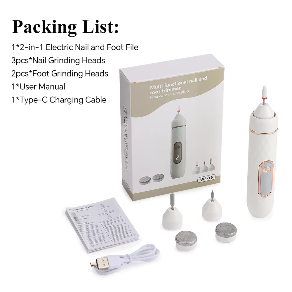 2-in-1 Cordless Manicure & Pedicure Kit with Electric Foot Callus Remover & Nail Drill