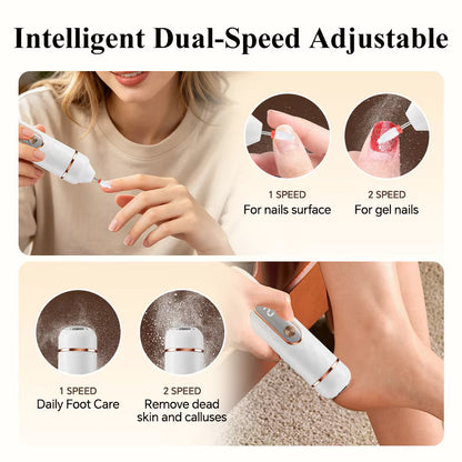 2-in-1 Cordless Manicure & Pedicure Kit with Electric Foot Callus Remover & Nail Drill