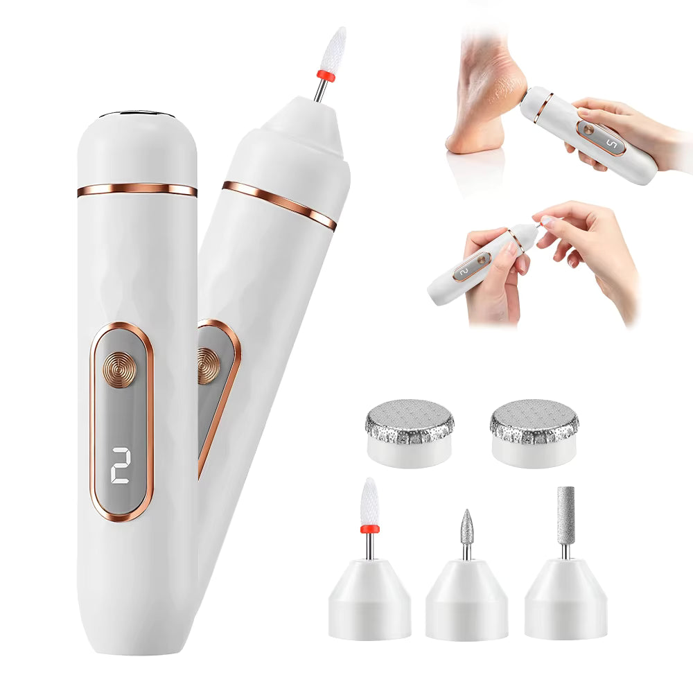2-in-1 Cordless Manicure & Pedicure Kit with Electric Foot Callus Remover & Nail Drill