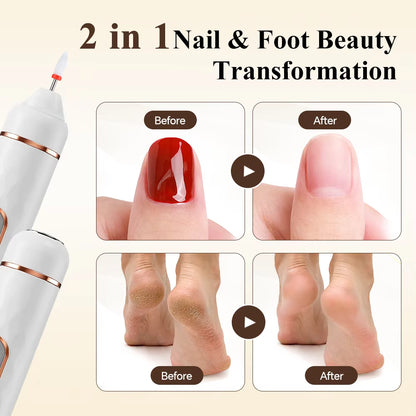 2-in-1 Cordless Manicure & Pedicure Kit with Electric Foot Callus Remover & Nail Drill